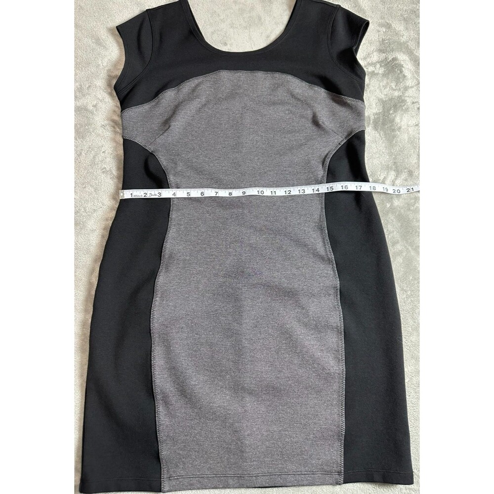 Athleta Illusion Mini Dress Size Large Black Gray Career Athleisure Stretch - Picture 7 of 10